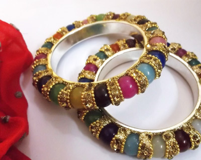 Indian-Handmade-Multicolour-Brass-Bangle