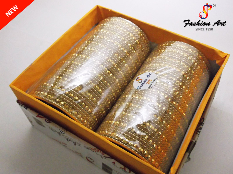 Ronak Golden - Metal Bangle Set (Size: 2.10", 2 Sets Box, 2 Box)